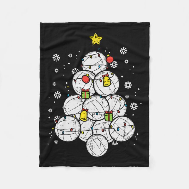 Manta Polar Voleibol de Navidad Árbol de Navidad Jugadores dep (Anverso)