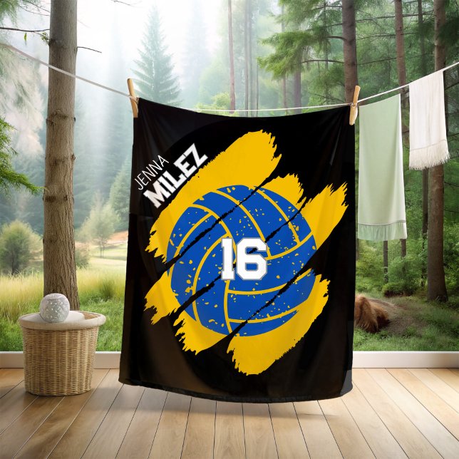 Manta Polar Voleibol personalizado azul y amarillo (Subido por el creador)