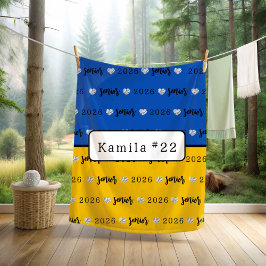 Manta Polar Voleibol personalizado Senior azul y amarillo 