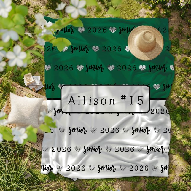 Manta Polar Voleibol personalizado Senior verde y blanco (Subido por el creador)