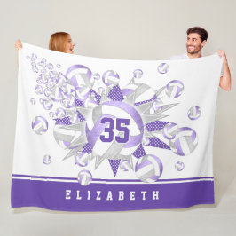 Manta Polar voleibol y estrellas grises de lilac