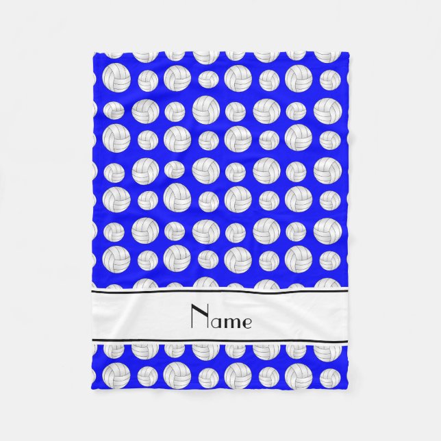 Manta Polar Voleiboles azules de neón conocidos de encargo (Anverso)