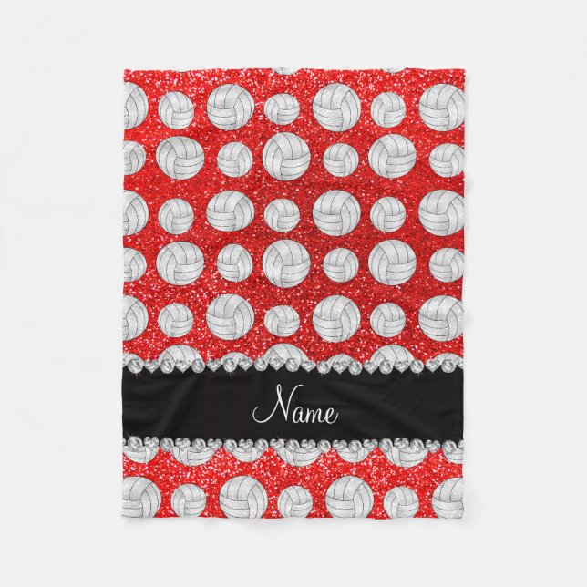 Manta Polar Voleiboles rojos de neón conocidos de encargo del (Anverso)