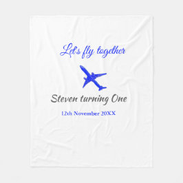 Manta Polar Volemos juntos el primer avión de cumpleaños azul