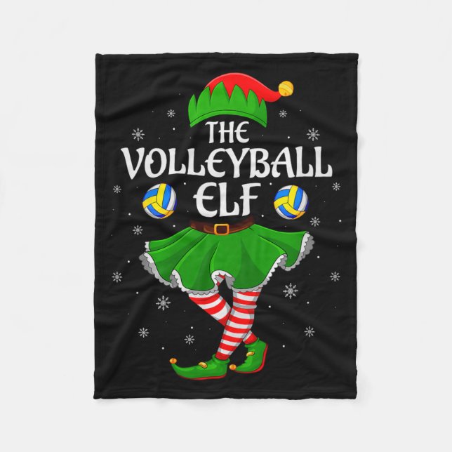 Manta Polar Volleyball Elf Christmas Family Girls Women Elf Sq (Anverso)