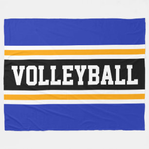 Manta Polar VOLLEYBALL Fun Nave franjas negras amarillas azule