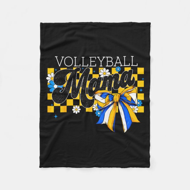 Manta Polar Volleyball Mama Mom Game Day Retro Flower Coquette (Anverso)