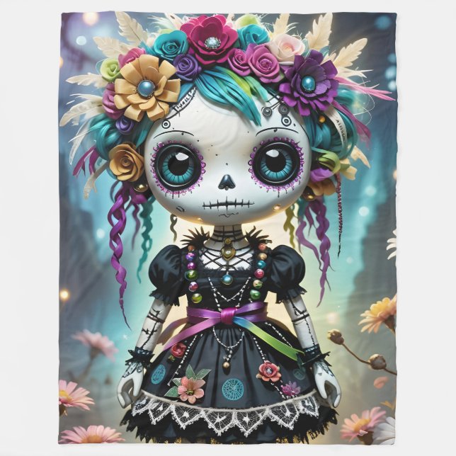 Manta Polar Voodoo Dollz Fleece Blanket (Anverso)