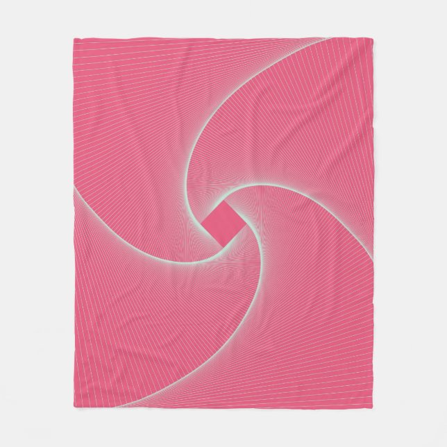 Manta Polar vorágine cuadrado delineado en rosa terciopelo (Anverso)