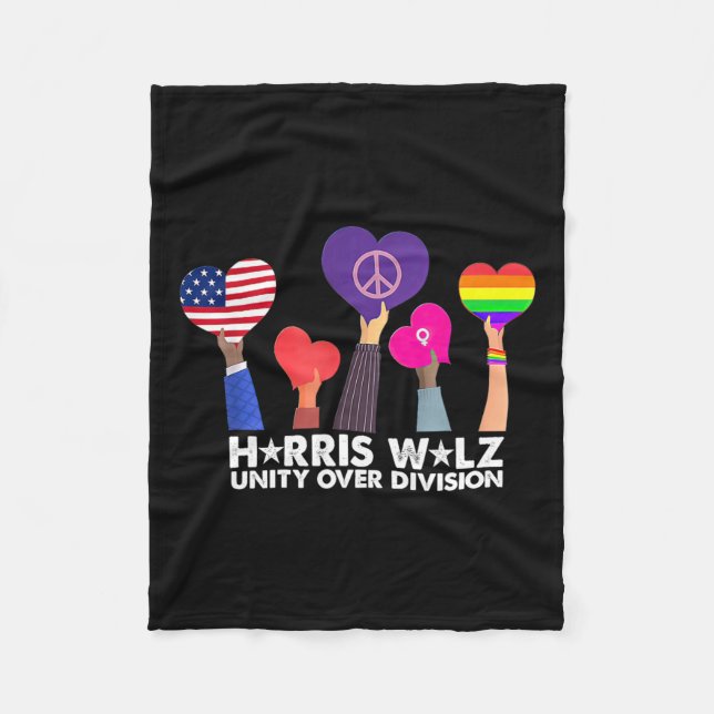 Manta Polar Voto de Unity Over Division Harris 2024 Wheimer 20 (Anverso)