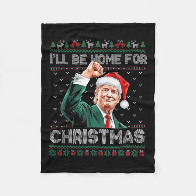Manta Polar Voy A Ser Casa De Los Navidades Santa Funny Trump  (Anverso)