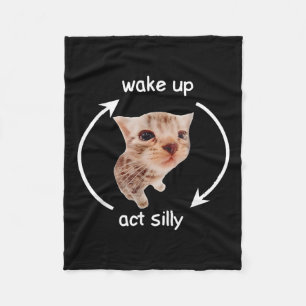 Manta Polar Wake Up Act Silly _ Llorando meme de gato bananero