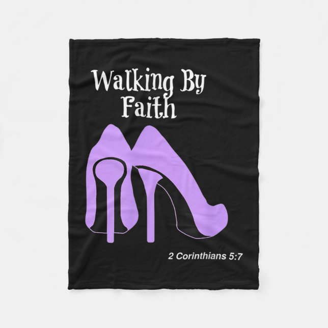Manta Polar Walk By Faith Graphic Christian Design With Purple (Anverso)