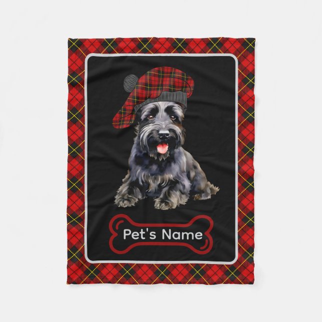 Manta Polar Wallace Scottie Dog Tartán personalizado (Anverso)