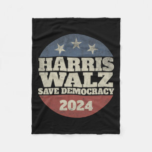 Manta Polar Waltz 2024 Save Democracy Shirt Retro Button Elect