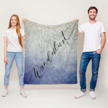Wanderlust Blue Ombre Watercolor Vintage Mapa del 