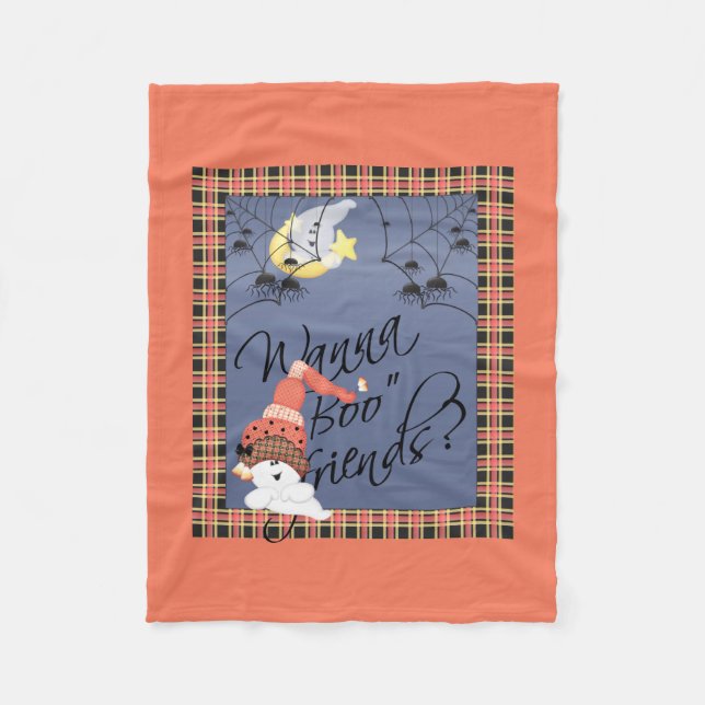 Manta Polar Wanna Boo Friends Halloween (Anverso)