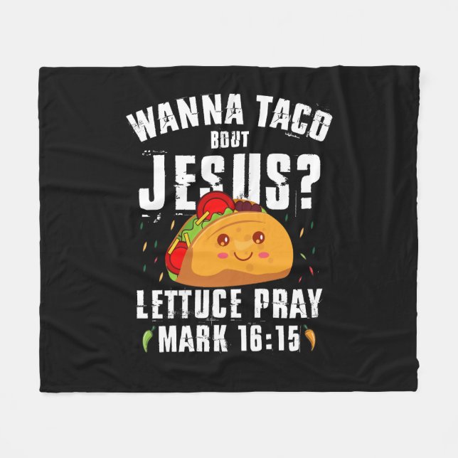 Manta Polar Wanna Taco Bout Jesus Cinco de Mayo Christian (Frente (Horizontal))