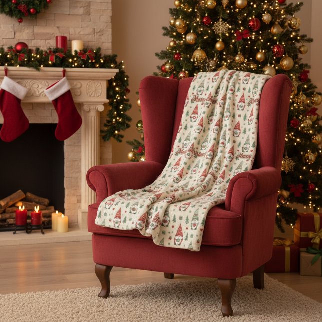 Manta Polar Warm Christmas Gnome Pattern Fleece Blanket (Subido por el creador)