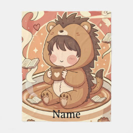 Manta Polar Warm Hedgehog Brew Cozy Fleece Blanket