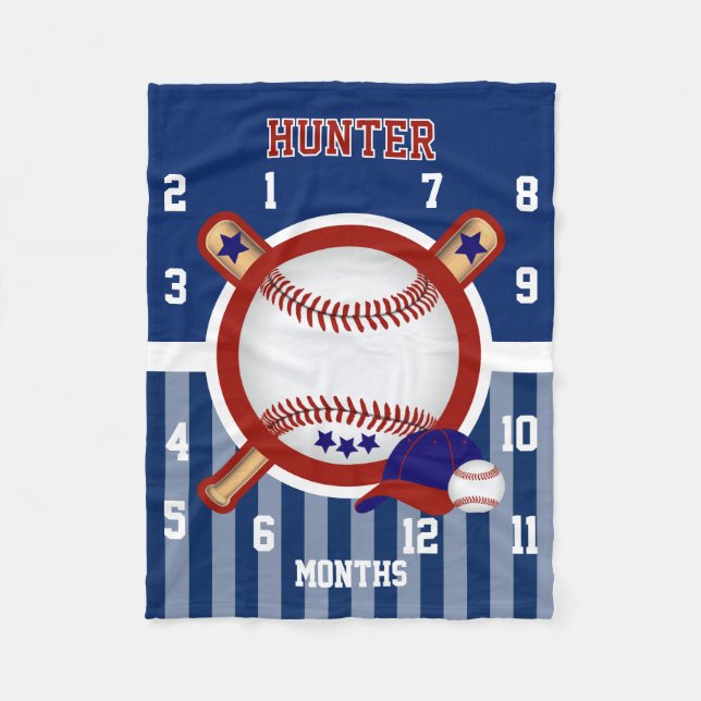Manta Polar Watch Me Grow Baby Blanket - Deporte ⚾ de Béisbol (Anverso)