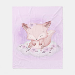 Manta Polar Watercolor Baby Fox Lovers Regalo de bebé