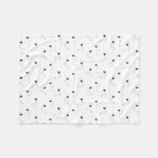 Manta Polar Watercolor Bumblebee Baby (Frente (Horizontal))