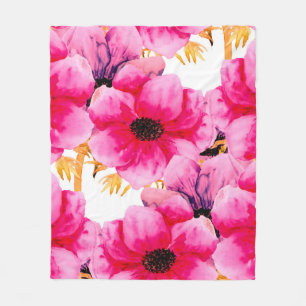 Manta Polar Watercolor flower seamless pattern background,beau