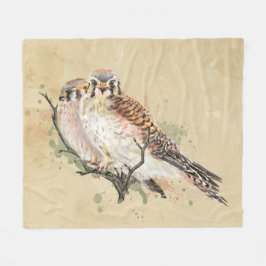 Manta Polar Watercolor Kestrel Falcon Sparrow Hawk Bird Art