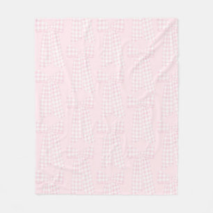Manta Polar Watercolor Preppy Pink Gingham Bow