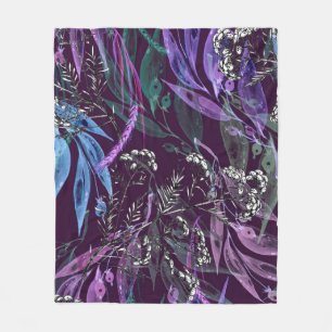 Manta Polar Watercolor seamless pattern. Branch with berry Wat