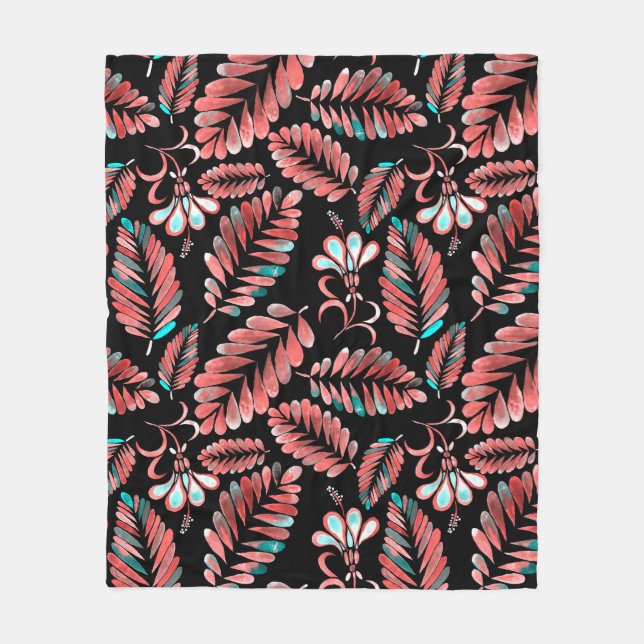 Manta Polar Watercolor seamless pattern with flower background (Anverso)