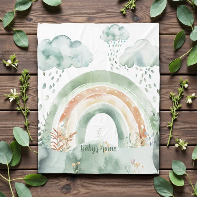 Manta Polar Watercolor Shades of Green Rainbow (Subido por el creador)