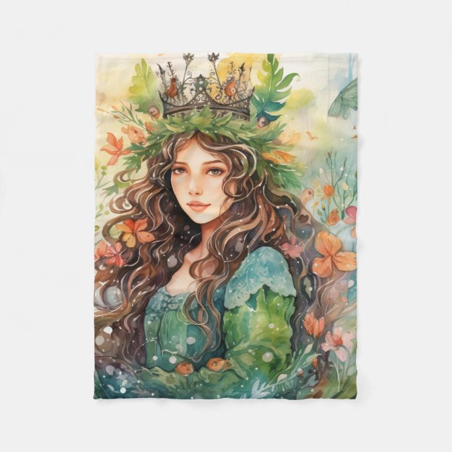 Manta Polar Watercolour Forest Princess (Anverso)