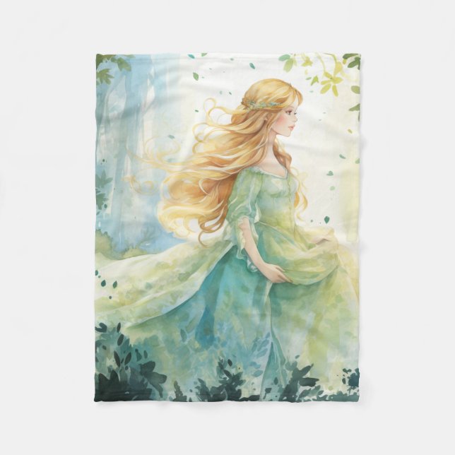 Manta Polar Watercolour Forest Princess (Anverso)