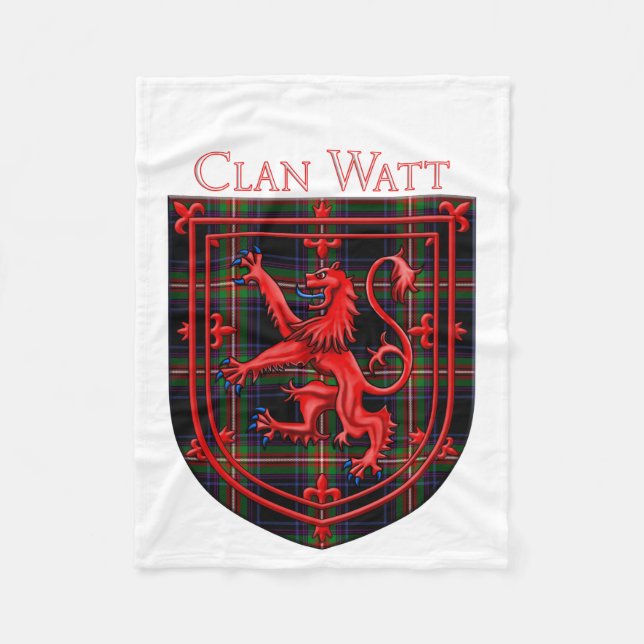 Manta Polar Watt Tartan Scottish Plaid Lion Rampant (Anverso)