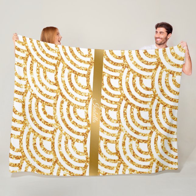 Manta Polar Wave Gold Sun Purpurina Boho Popular Collection (In situ)