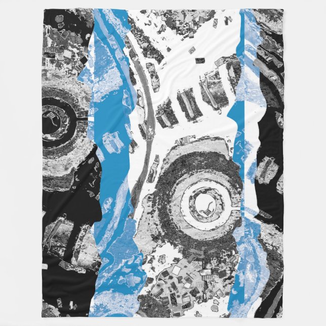 Manta Polar Wave Mechanism – Custom Fleece Blanket (Large, 60" (Anverso)