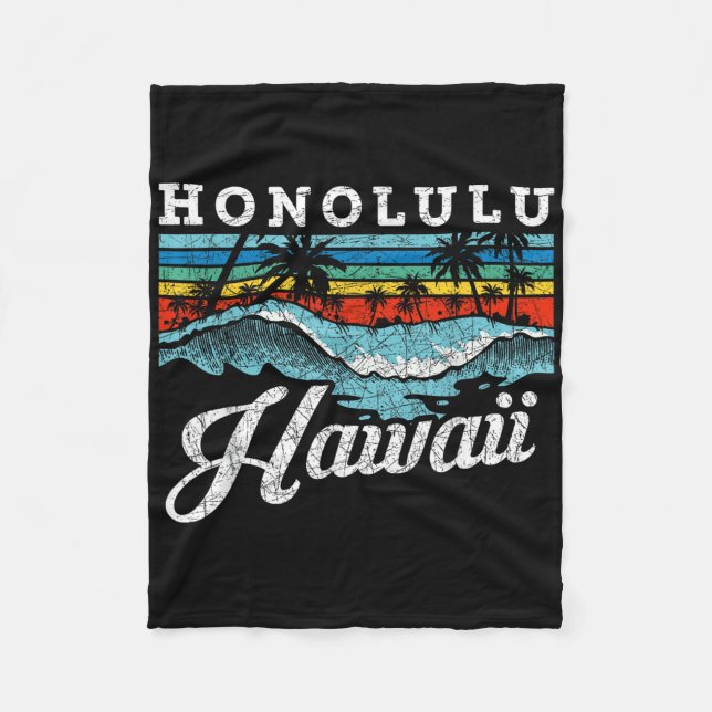 Manta Polar Waves Beach Honolulu Hawaii Summer Surfing Retro (Anverso)