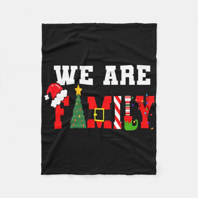 Manta Polar We Are Family Christmas Pajamas Fun Matching Xmas  (Anverso)