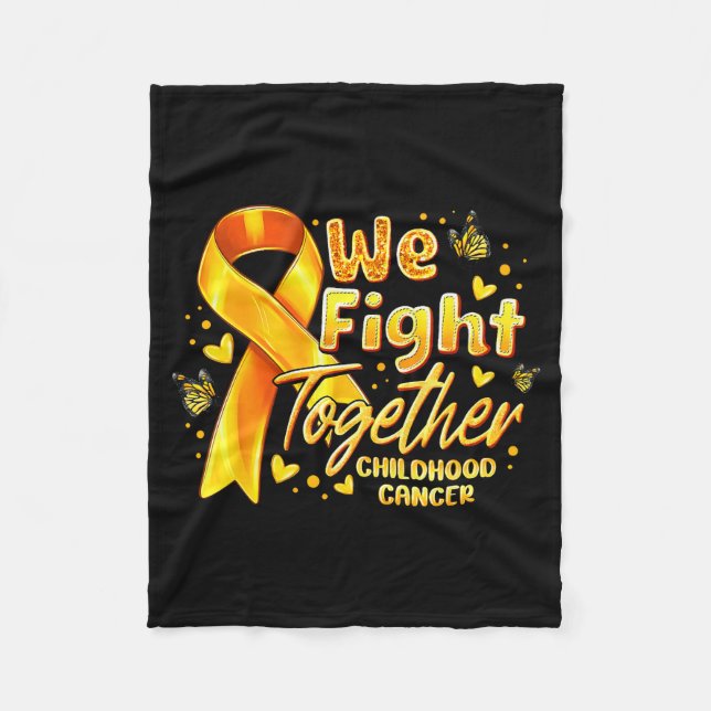 Manta Polar We Fight Together Childhood Cancer Awareness Gold  (Anverso)