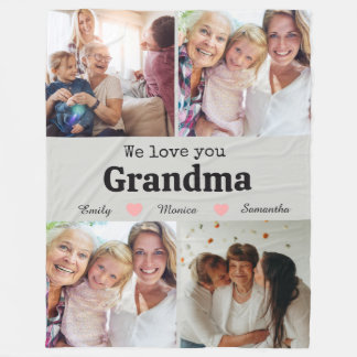 Manta Polar We love you grandma elegant script 4photo keepsake