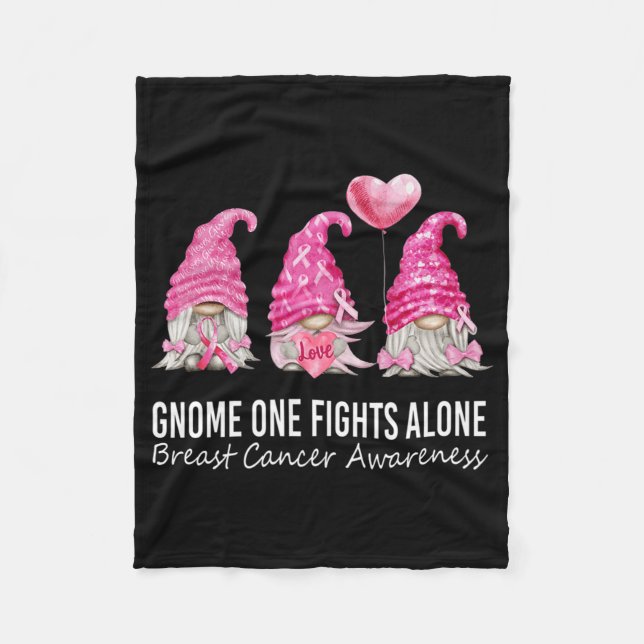 Manta Polar We Wear Pink Gnome Gnomies Breast Cancer Awareness (Anverso)