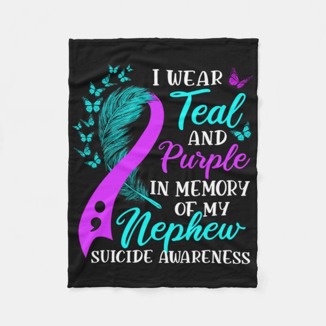 Manta Polar Wear Teal Purple In Memory Of My Nephew Suicide Aw (Anverso)