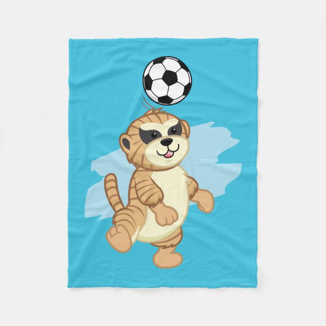 Manta Polar Webkinz el | Meerkat que juega a fútbol (Anverso)