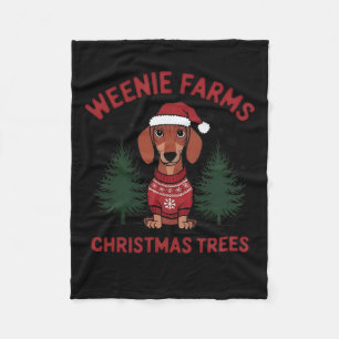 Manta Polar Weenie Farms Dachshund Árboles navideños Perro Wie