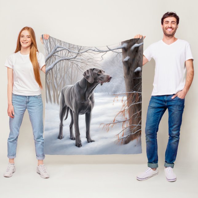 Manta Polar Weimaraner Deja Que Nieva A Navidades (In situ)