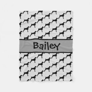 Manta Polar Weimaraner Dog Silhouette PERSONALIZADO