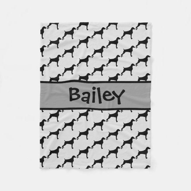 Manta Polar Weimaraner Dog Silhouette PERSONALIZADO (Anverso)