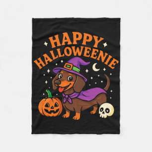 Manta Polar Weiner Dog Witch Happy Halloweenie Cute Halloween